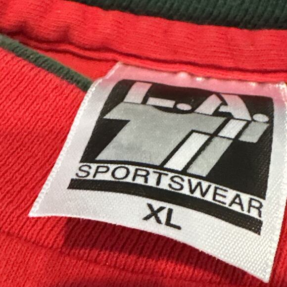 Size XL Vintage Sportswear Shirt Massachusetts Single Stitch Red Green Christmas - Picture 7 of 10